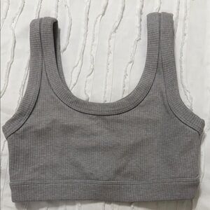 ALO Yoga Ribbed Sports Bra in Gray